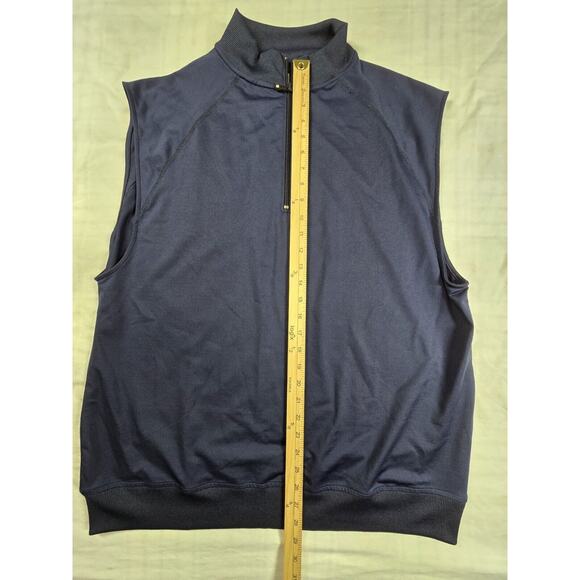Footjoy Mens Vest 1/4 Zip Pullover Performance Stretch Golf Outdoor Blue Large - Picture 4 of 7